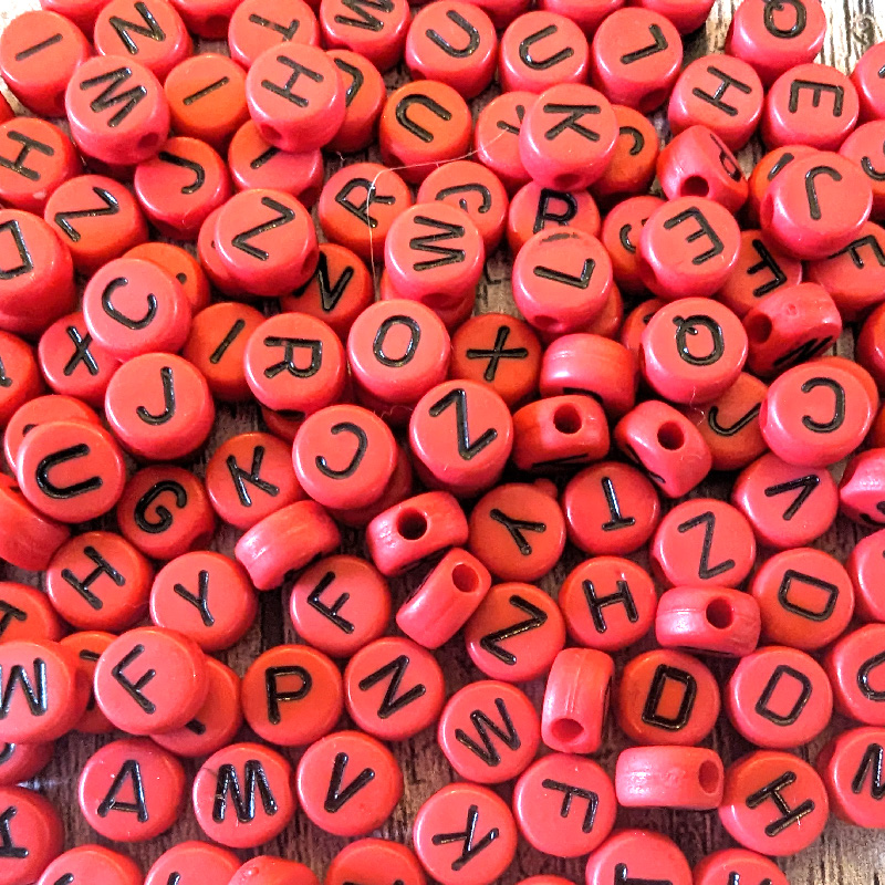Red Base, Black Letters