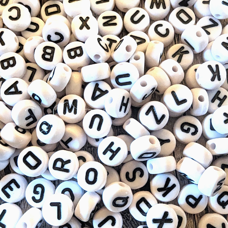 White Base, Black Letters