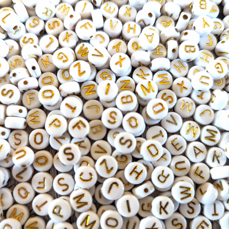 White Base, Gold Letters